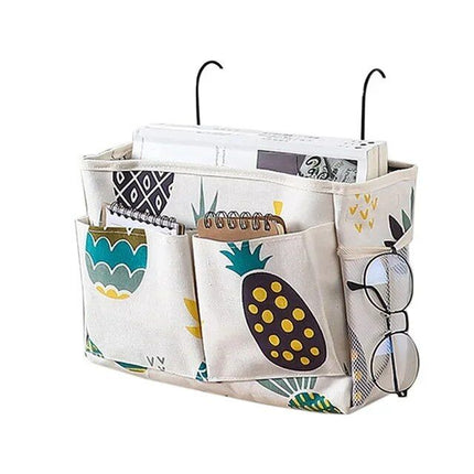 Multi-Purpose Bedside Storage Organizer: Canvas Hanging Pocket for Bedroom Essentials - Wnkrs