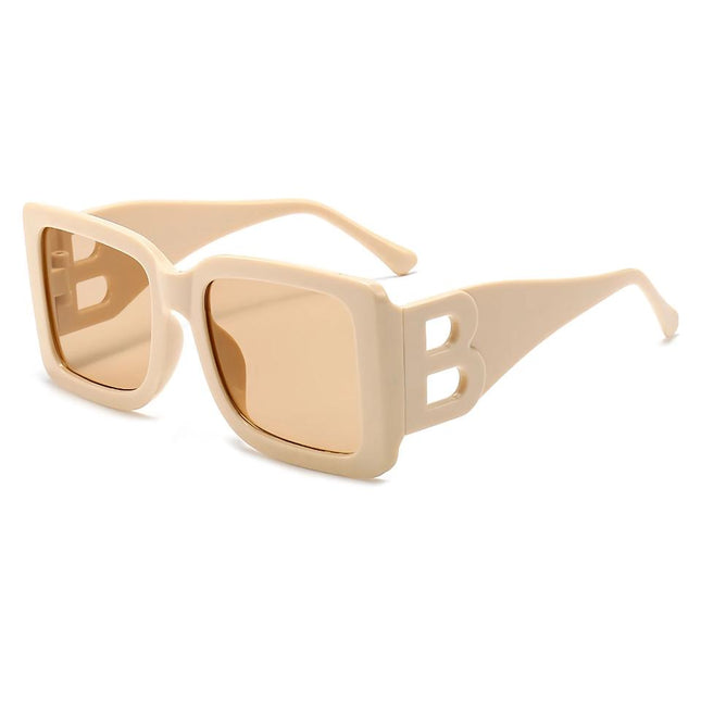 Gafas de sol de gran tamaño con marco rectangular elegante y protección UV400