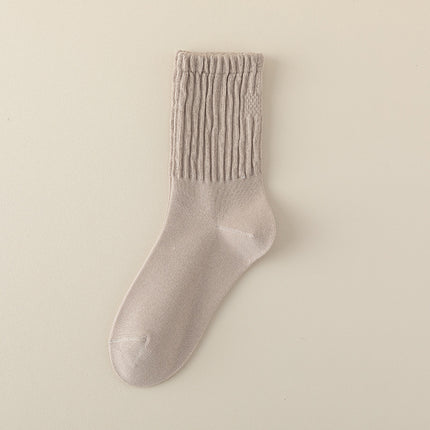 Chaussettes mi-hautes en coton pour femmes pour le printemps et l'automne