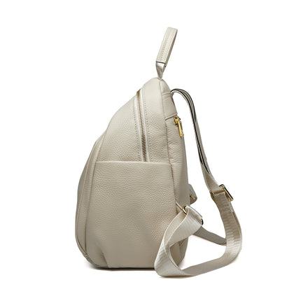 Sac à dos de grande capacité en cuir véritable fait main pour femme