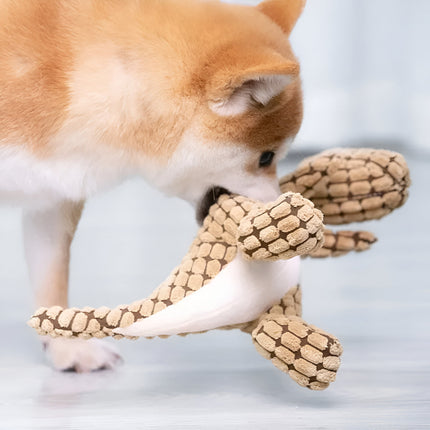 Lindo juguete de peluche de dinosaurio para masticar para perros