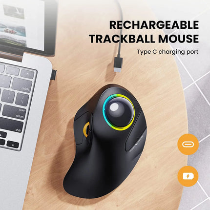 Ratón trackball inalámbrico recargable para dedo índice