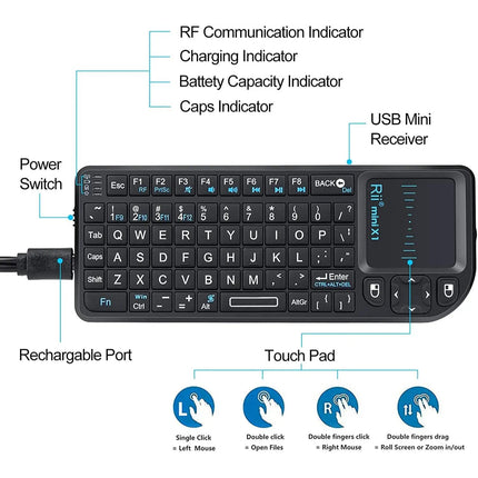 2.4GHz Mini Wireless Keyboard with TouchPad