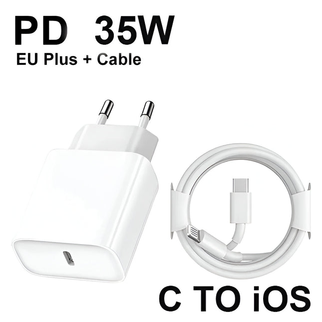 Cargador rápido de 35 W con cable USB-C a Lightning