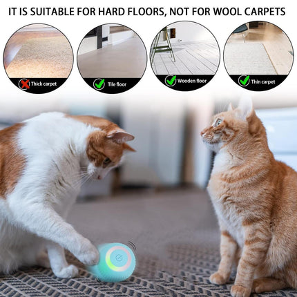 Jouet interactif intelligent pour chat avec balle