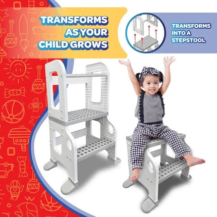 Kitchen Helper Stool for Toddlers 2-in-1 Safety Step Stool - Wnkrs