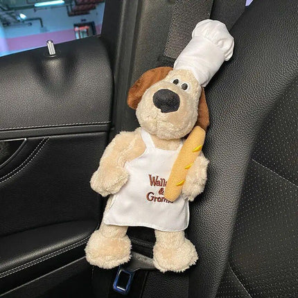 Cartoon Dog Plush Car Seat Belt Shoulder Protector - Wnkrs