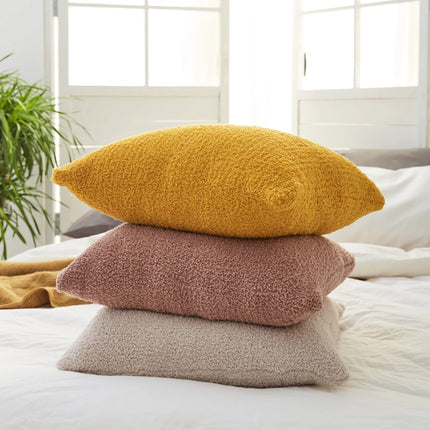 Housse de coussin de canapé en peluche confortable - Taie d'oreiller décorative douce et moelleuse