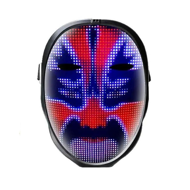 Bluetooth LED Halloween Mask - RGB Light Up Display with DIY Customization & Gesture Control - Wnkrs