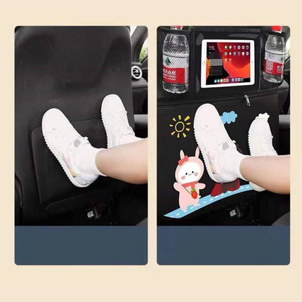 Cartoon Car Seat Back Protector with Storage for Children - Wnkrs