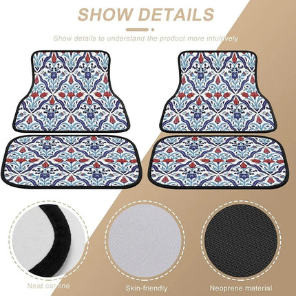 Vintage Persian-Turkish Patterned Car Floor Mats (4-Piece Set) - Wnkrs