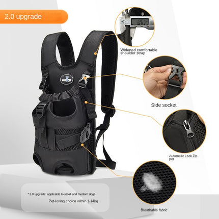 Sac à dos de transport pour animaux de compagnie Comfort Fit pour chiens – Réglable, pattes écartées, design respirant