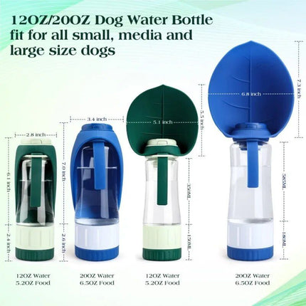 2-in-1 Portable Pet Water Bottle and Food Dispenser for Dogs - Wnkrs