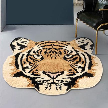 Tapis touffeté à tête de tigre pour salon et chambre d'enfant