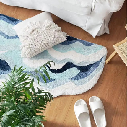 Tapis antidérapant pour chambre d'enfant Blue Waves