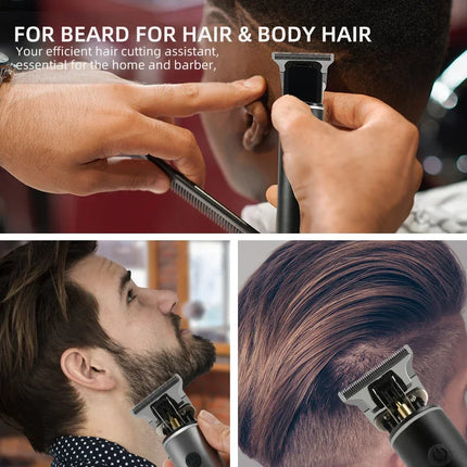 Recortadora de cabello eléctrica para hombres: máquina cortadora de cabello y barba inalámbrica, cortadora profesional con engranajes ajustables