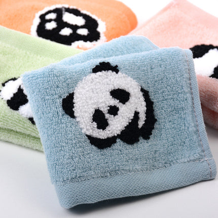 Serviette de toilette pour bébé en coton jacquard motif panda dessin animé