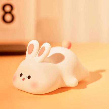 Lampe de nuit en silicone en forme de lapin mignon