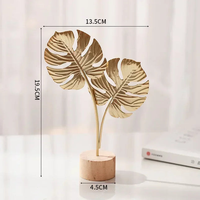 Decoración artística de hierro con hojas de ginkgo de estilo nórdico