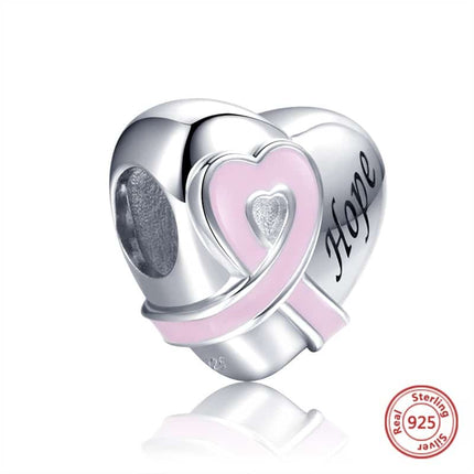 Woman's Sterling Silver Heart Shape Belt Pink Enamel Bead - Wnkrs