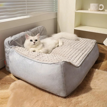 Cómodo sofá cama para gatos y perros pequeños: funda lavable y extraíble