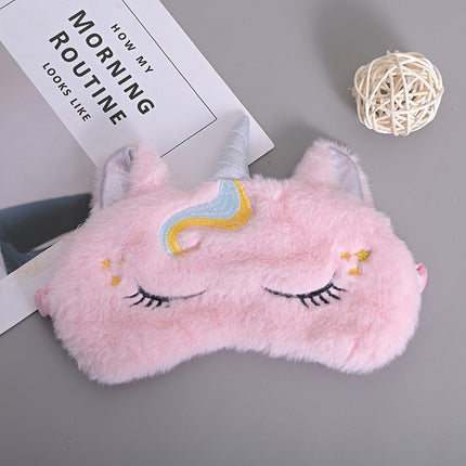 Masque pour les yeux en peluche licorne à paillettes