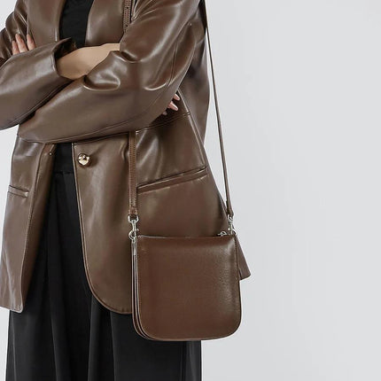 Sac à bandoulière en cuir véritable pour femme