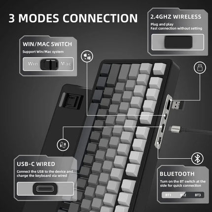 Teclado mecánico Bluetooth con pantalla TFT y efectos RGB