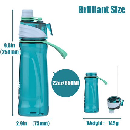 Bouteille d'eau de sport à double fonction de 950 ml avec fonction de pulvérisation