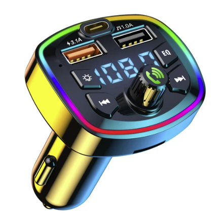 Bluetooth 5.0 Car FM Transmitter with Dual USB PD Charging & LED Backlit MP3 Player - Wnkrs