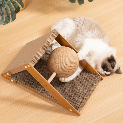 Boule en sisal pour chat avec protection de canapé résistante aux rayures et poteau pour affûter les griffes