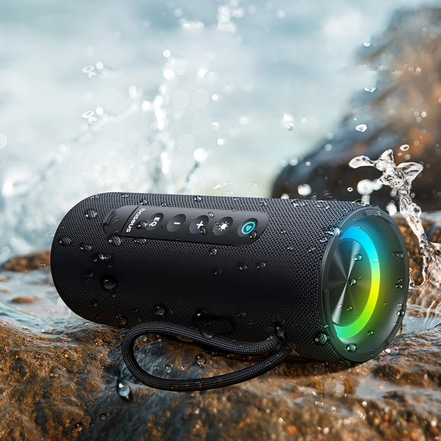 Enceinte Bluetooth sans fil portable avec étanchéité IPX5 et lumière ambiante RVB