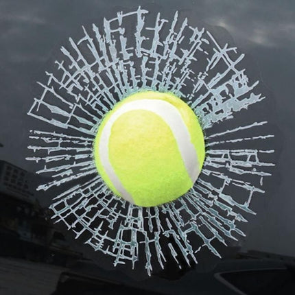 3D Smash Effect Tennis Ball Decal – Car Window Sticker - Wnkrs