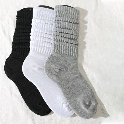 Lot de 3 paires de chaussettes plissées mi-longues à bulles pour femmes