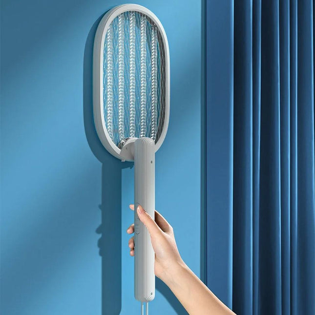 Foldable Electric Mosquito Killer Racket with UV Light & Fly Trap