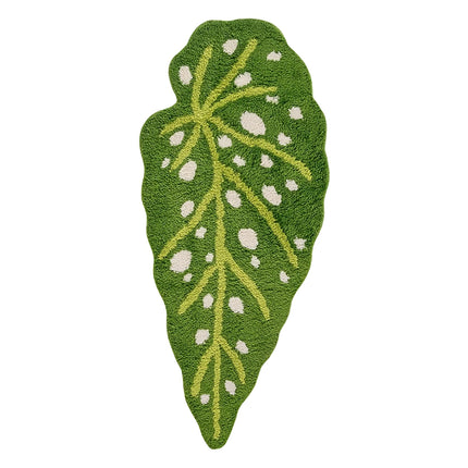 Irregular Plush Spotted Begonia Leaf Area Rug for Living Room