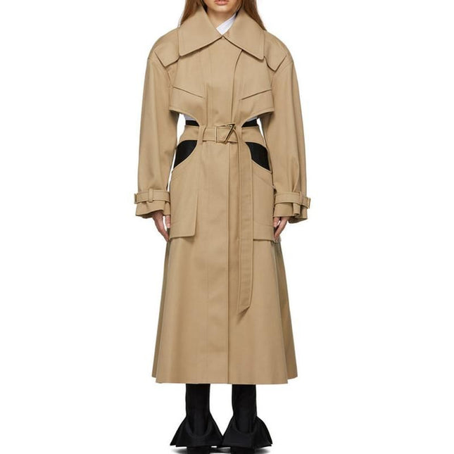 High-Waist Hollow-Out Trench Coat