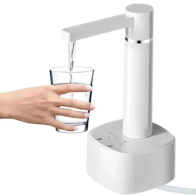 Distributeur d'eau électrique à pompe pour bouteille 4 W - Rechargeable, débit réglable, support de bureau