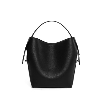 Sac seau en cuir véritable pour femme, sac à bandoulière et à bandoulière