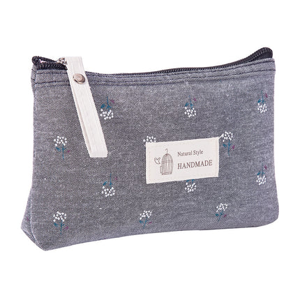 Floral Canvas Cosmetic Bag