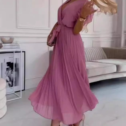 Robe de couleur unie pour femme à la mode