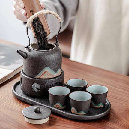 Japanese Style Warm Tea Stove Pot Ceramic Tea Set - Wnkrs