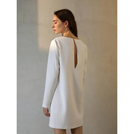 Robe tunique élégante à col cranté pour les vacances