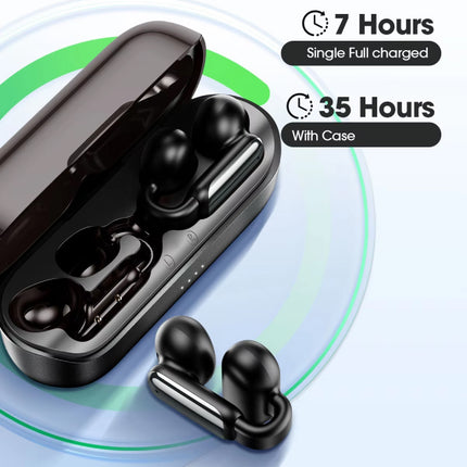 Auriculares inalámbricos Bluetooth con clip y orejas abiertas con micrófono HD