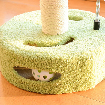 Arbre à chat interactif en sisal avec boules suspendues