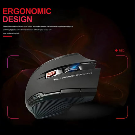 2.4GHz Wireless Gaming Mouse - 2000 DPI Optical Mouse with USB Receiver