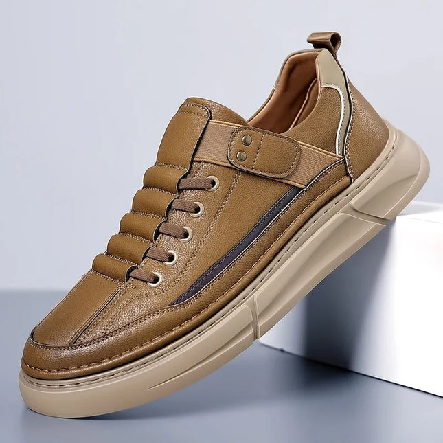 Mocasines casuales de cuero estilo vintage británico para hombre