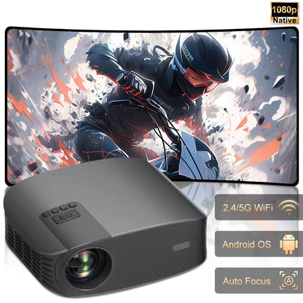 Full HD 1080P Projector with Android 9.0, 5G WiFi, Home Theater Smart Beamer