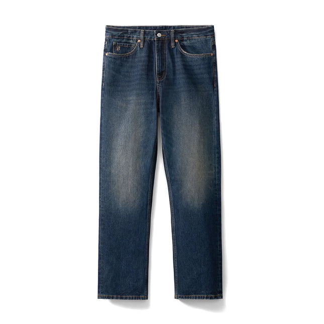 Jean droit ample délavé vintage pour homme