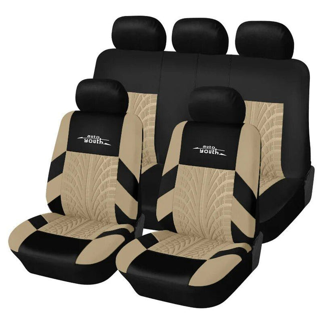 Universal Fit Embroidered Car Seat Covers with Tire Track Detail - Wnkrs